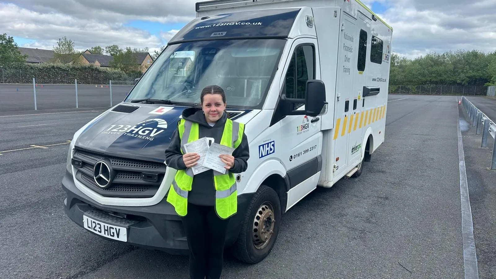 C1 training learner pass with the training ambulance in Wigan